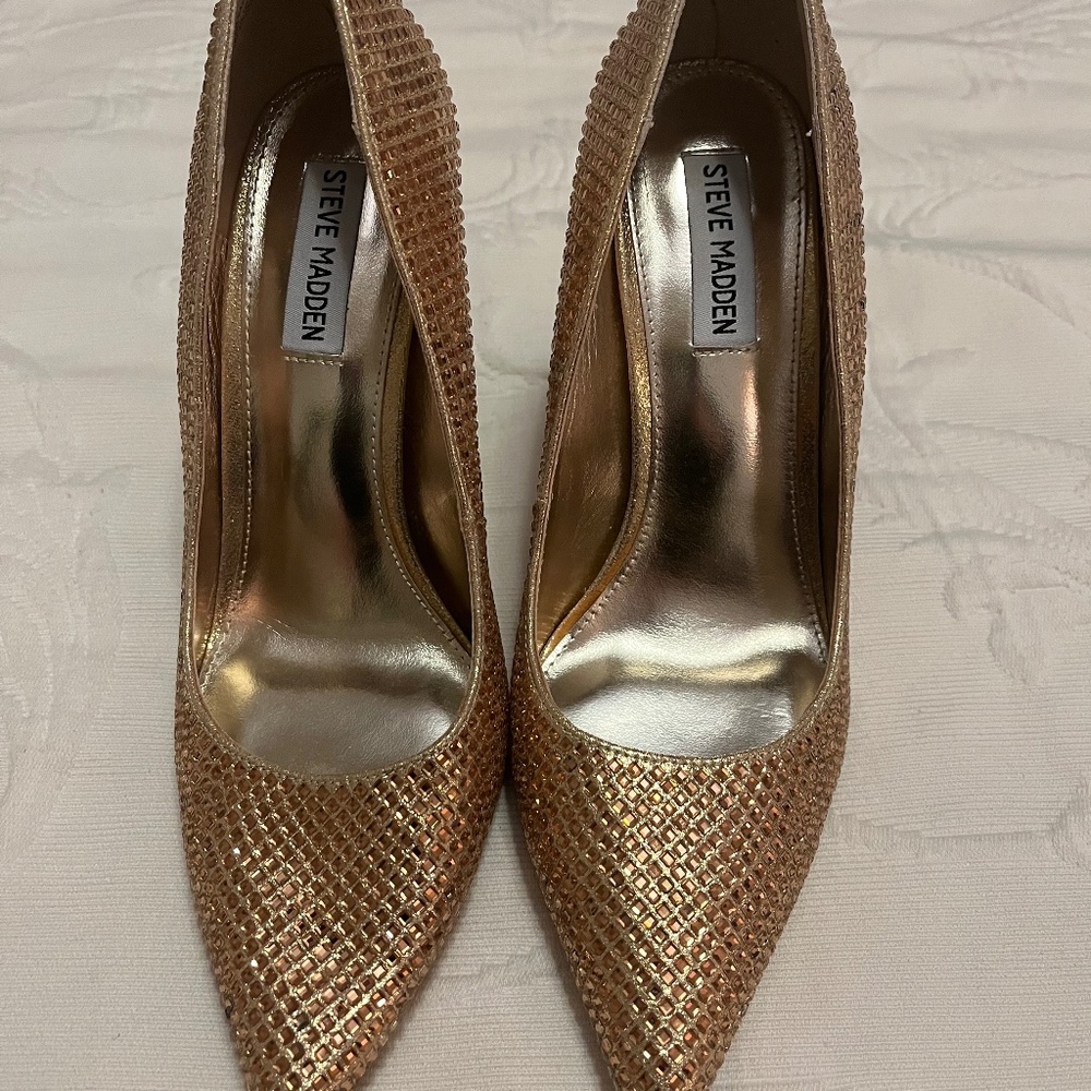 Steve Madden gold sparkle heel